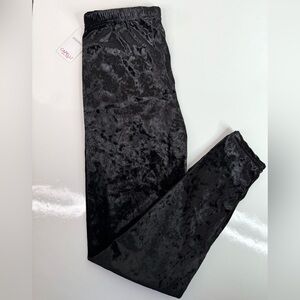 CAPELLI Black Crushed Velvet Leggings Elastic Waist Girls Size L NEW WITH TAG